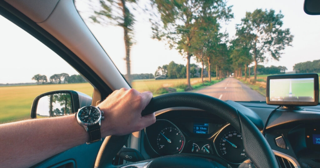 man driving a rental car in Germany