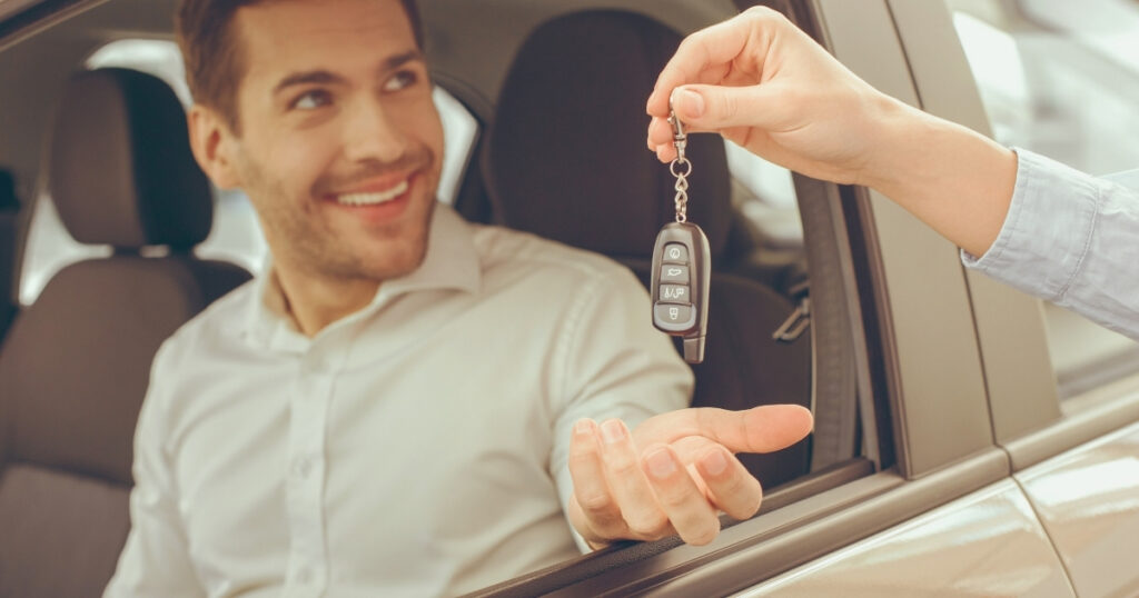 man renting a car in Germany