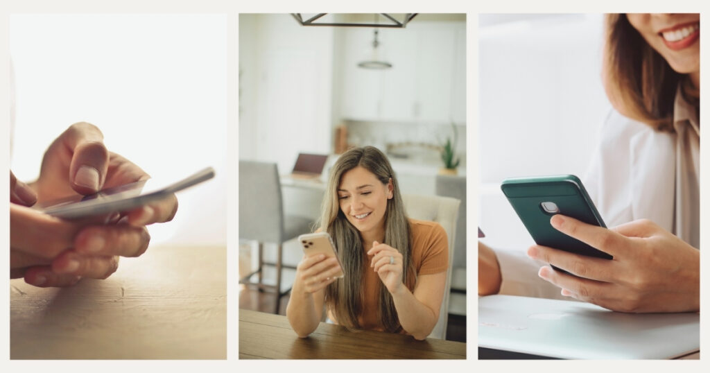 mujer navegando en internet con la esim