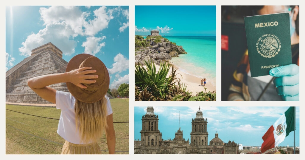 mujer joven disfrutando de su viaje a Mexico con la tarjeta de turista