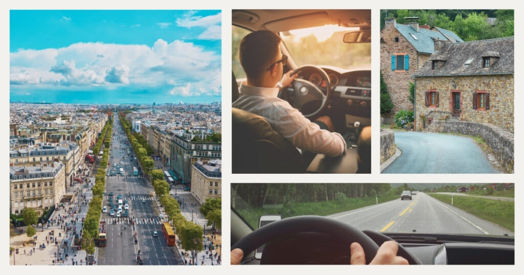 man with a driver's license driving in France