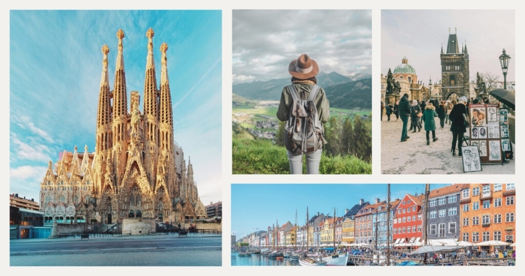 tourists exploring european countries