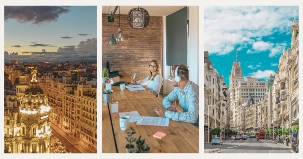 people enjoying the benefits of working in a coworking space in Madrid