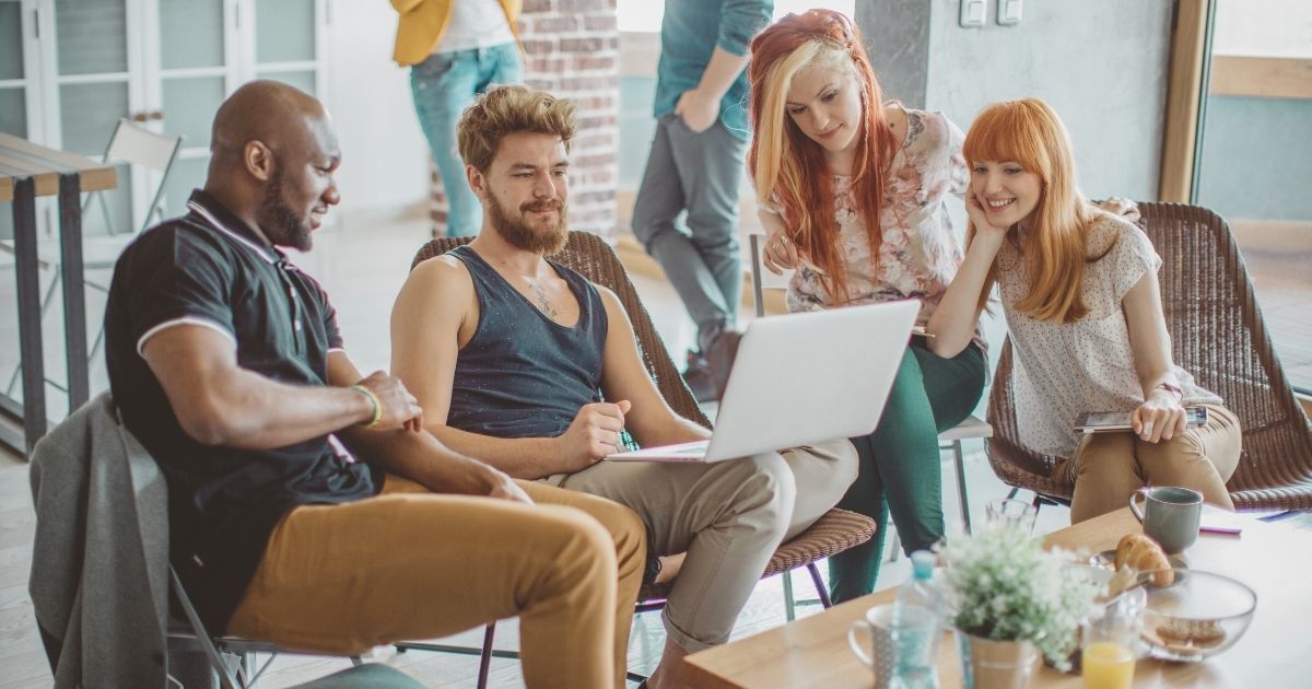digital nomads people hanging out in a coliving space