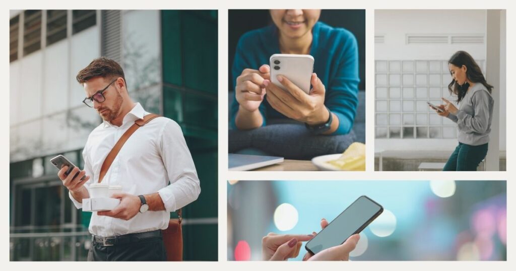 personas usando el movil en EEUU