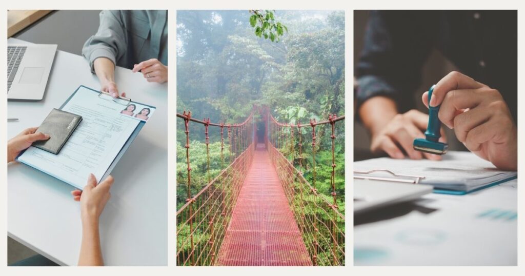 persona obteniendo la visa para Costa Rica