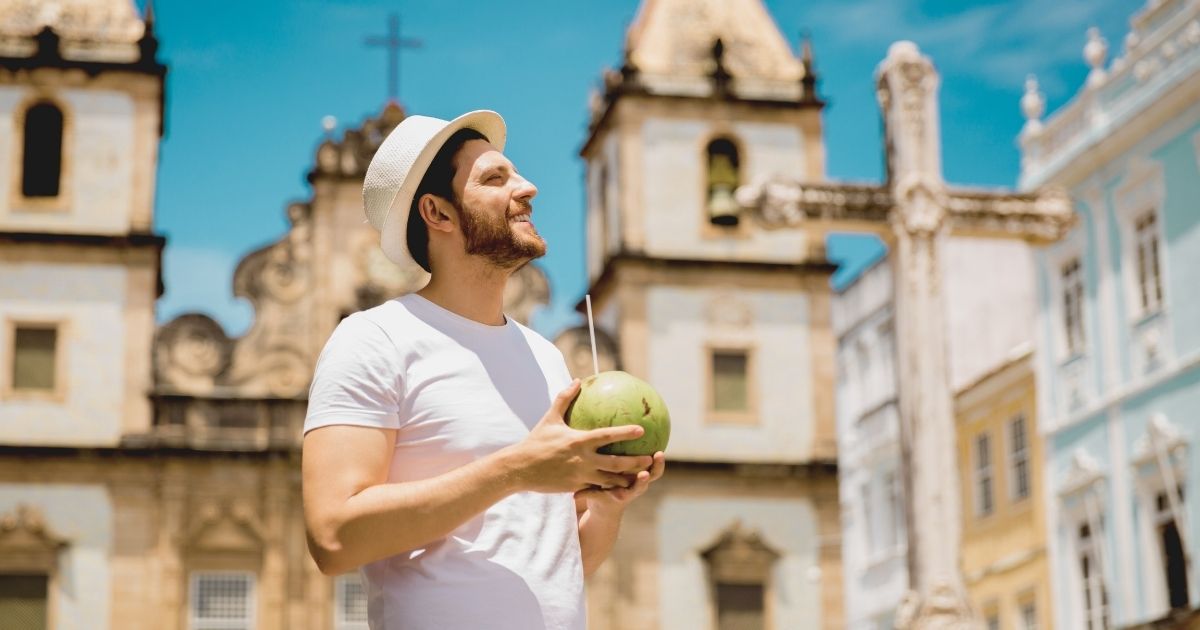 young man enjoying the low cost of living in Brazil for digital nomads