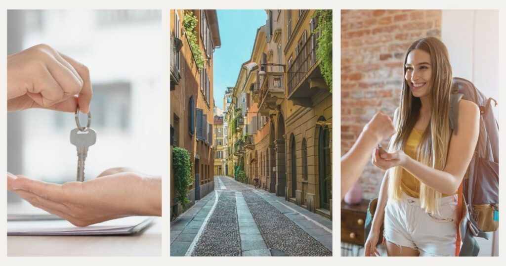 woman renting an apartment in Italy