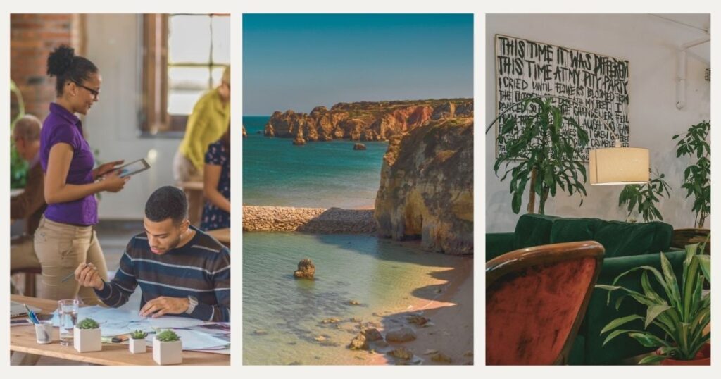 people working remotely from a coworking in Porto