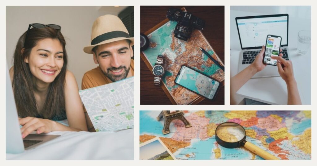 digital nomad couple using the best apps to travel