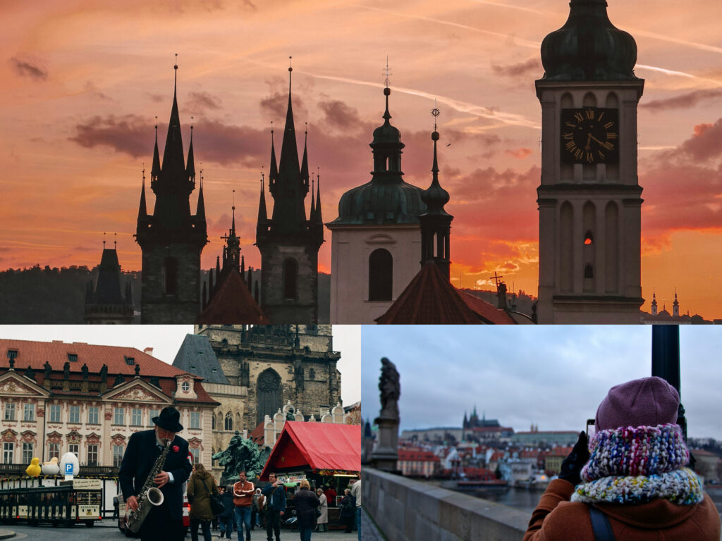 edificios-antiguos-calles-musico-mujer-telefono-internet-praga