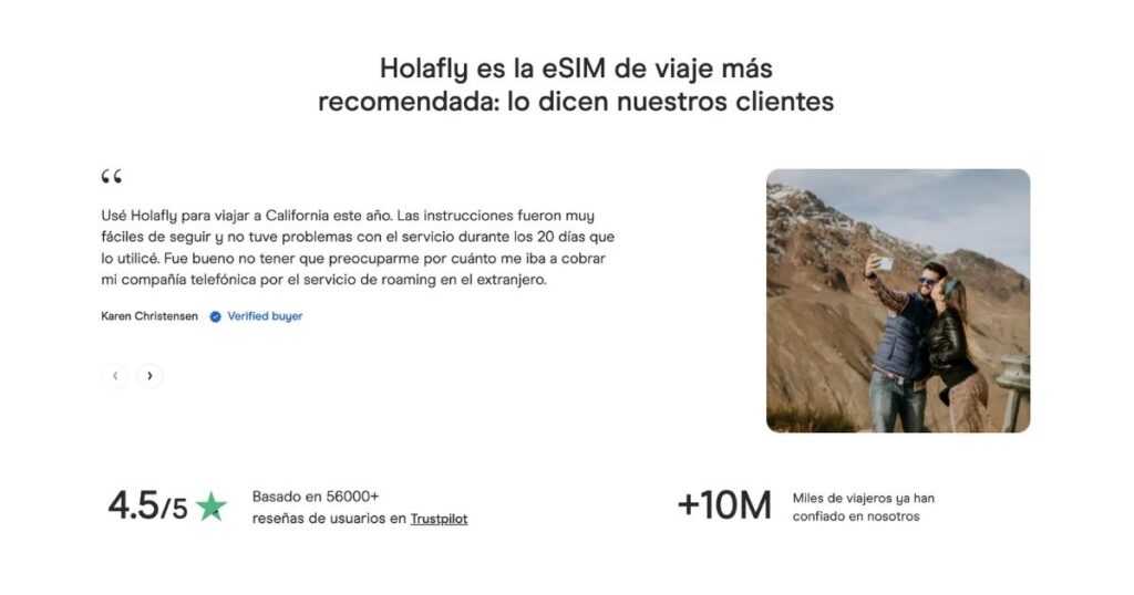 pareja teniendo una excelente experiencia con la esim de Holafly