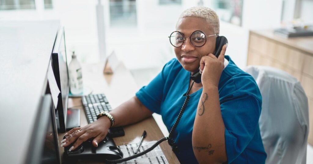 hospital receptionist in Brazil