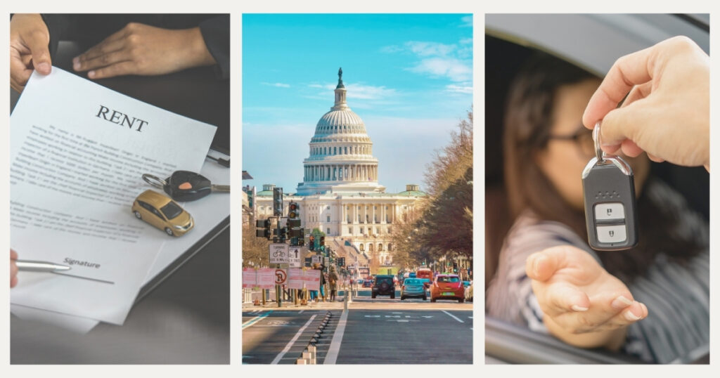 woman renting a car in the US