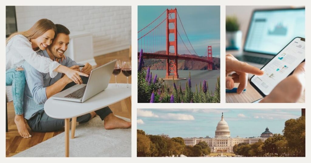 digital nomad couple enjoying the quality of the internet in the US