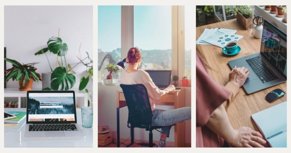 mujer trabajando online y disfrutando de los beneficios del trabajo remoto