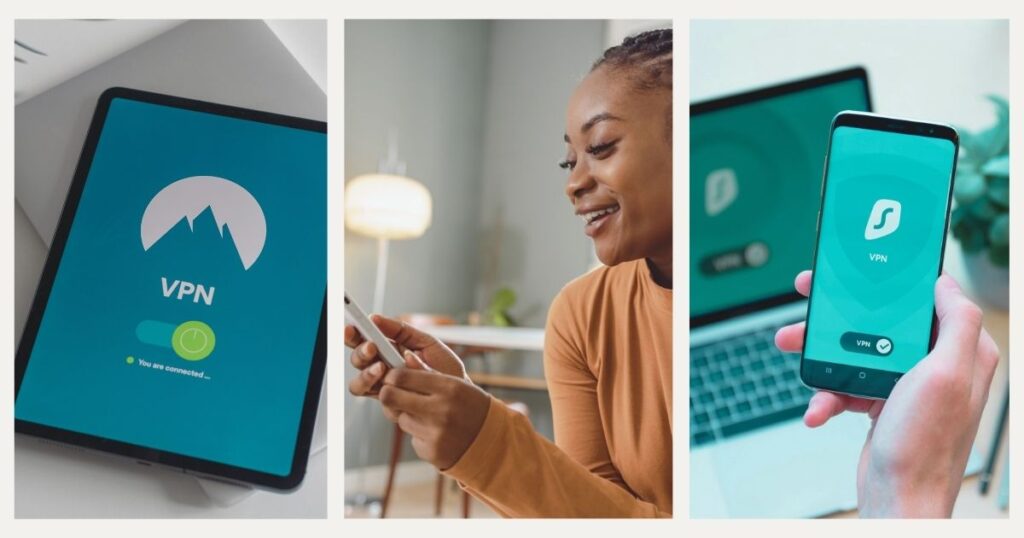 mujer navegando en internet con vpn gratis en Reino Unido