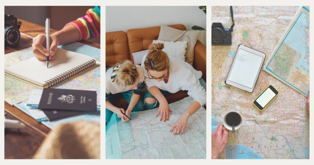 friends planning their trip with the best apps to travel