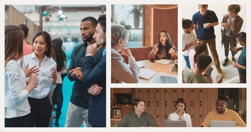 personas haciendo networking con otros trabajadores remotos