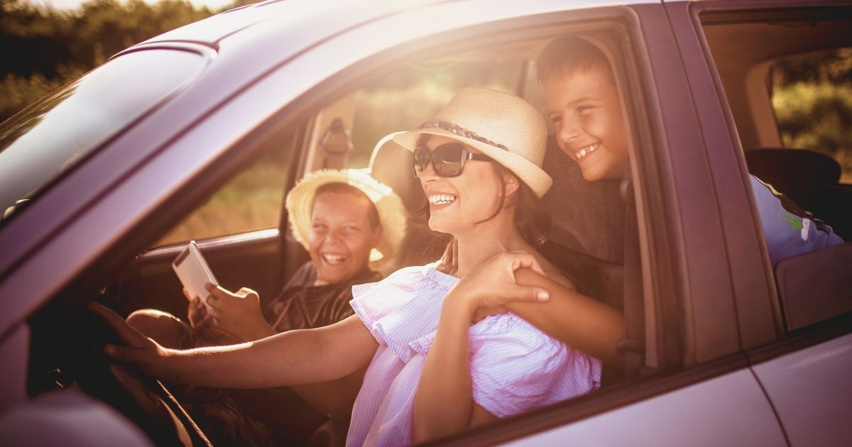 family driving in France