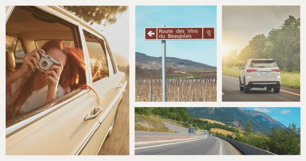woman driving a rental car in France