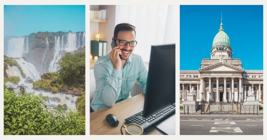 hombre trabajando en remoto con una visa de trabajo en Argentina