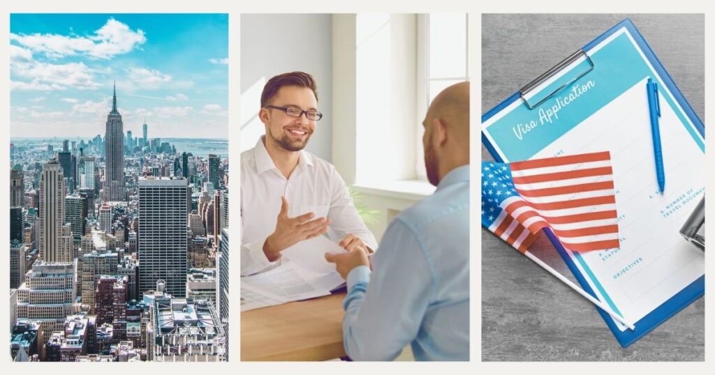 man applying for work visa in the USA