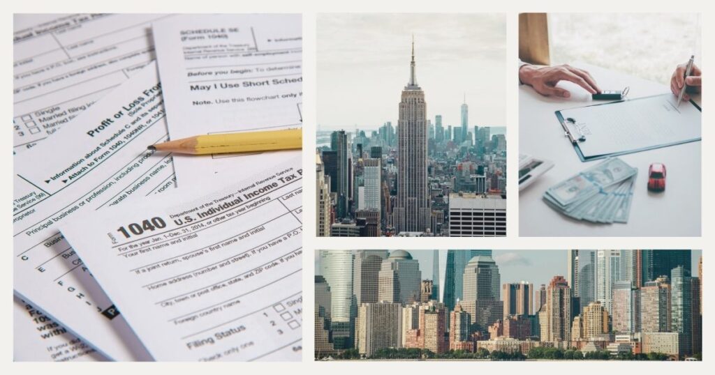 person filling taxes in the US