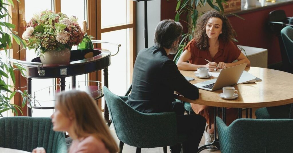 people having a meeting in a coworking in Lisbon