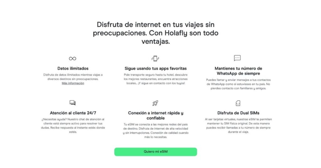 ventajas de comprar esim online con Holafly