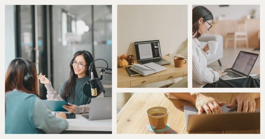 personas en los mejores trabajos online para nómadas digitales