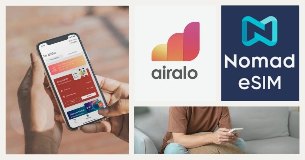 hombre usando esim en su celular