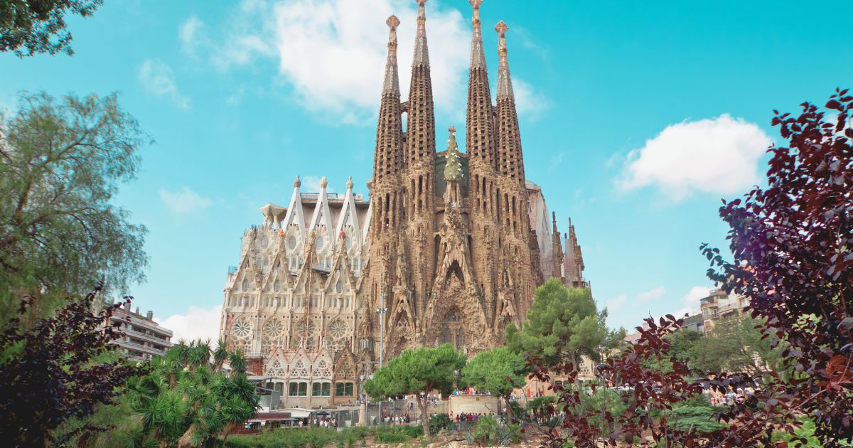 nice view of famous church in Barcelona