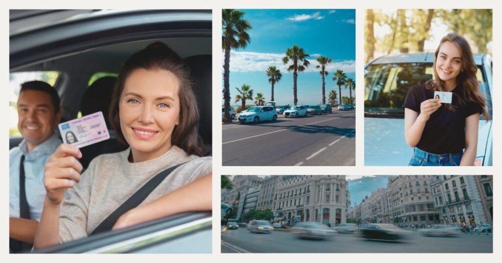 happy women getting their driving license validated in Spain