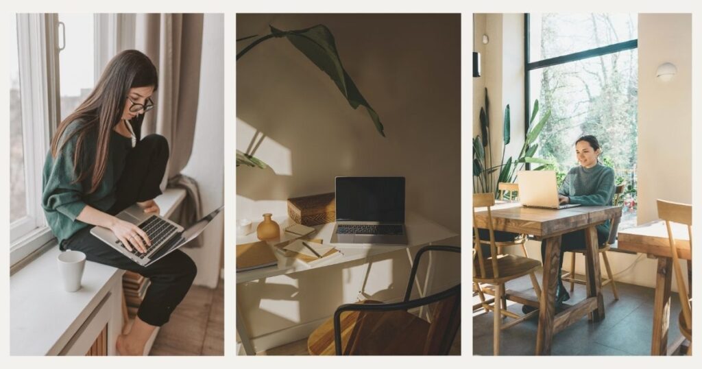 mujeres nomadas digitales trabajando online