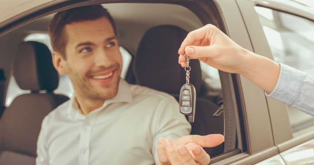 man renting a car in Malaga