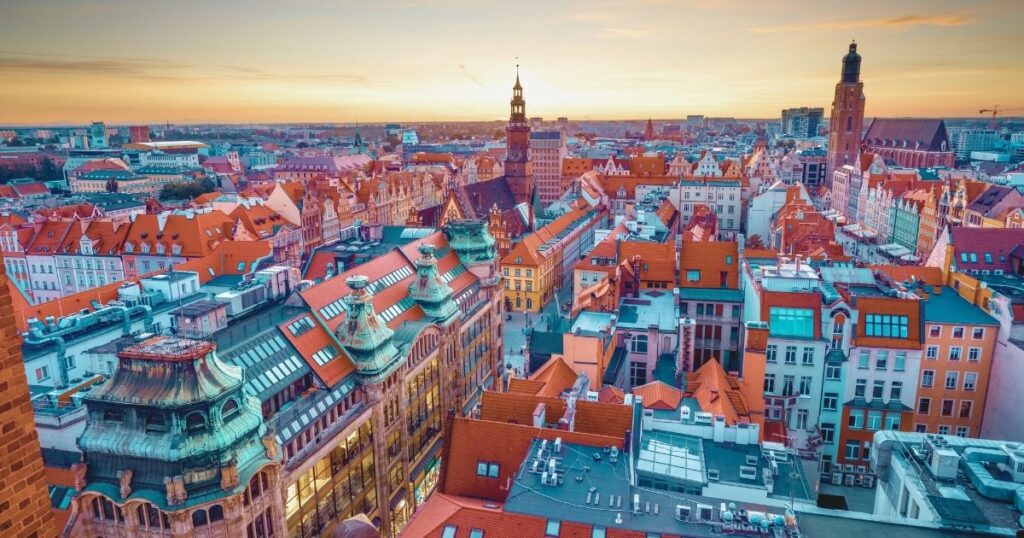 hermoso paisaje en ciudad de Polonia