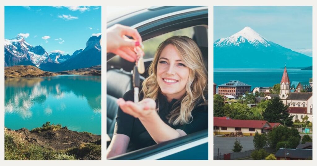 mujer sonriente alquilando coche en Chile