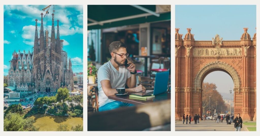 digital nomad working from Barcelona space