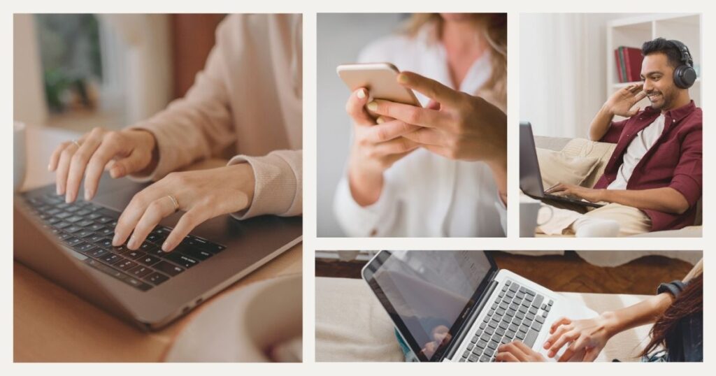 digital nomad people working remotely
