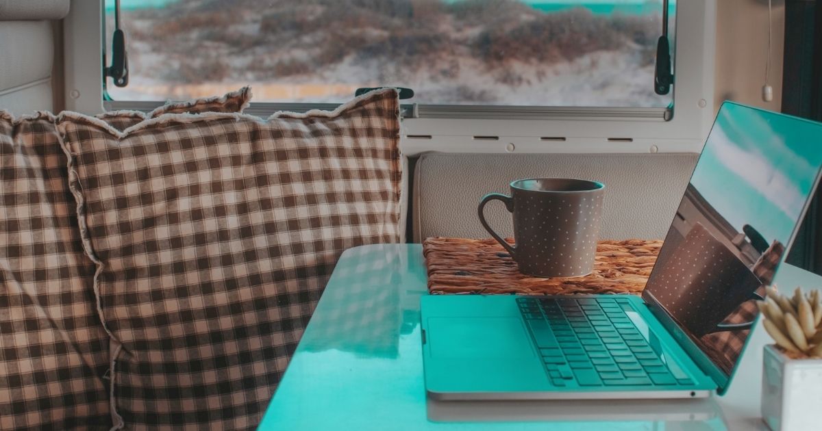 laptop in a table ready for work remote