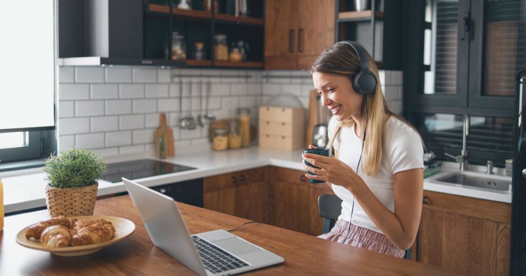 woman working remotely from Spain