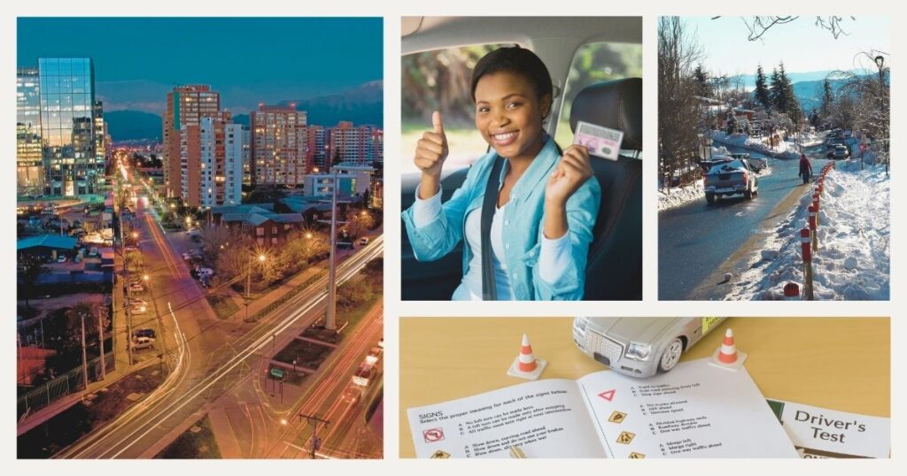 mujer convalidando su licencia de conducir en Chile