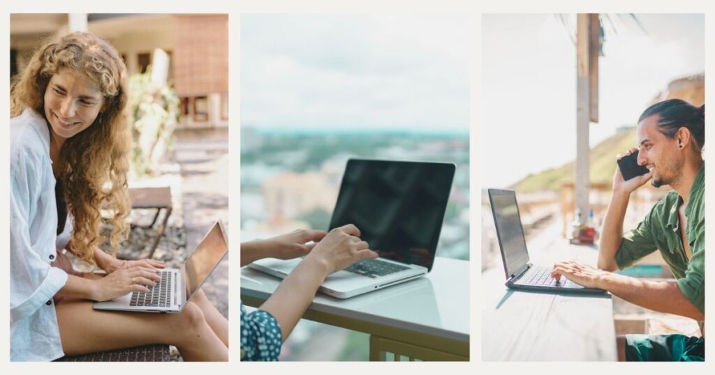 people managing finances online