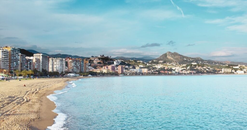 beautiful view of beach in Malaga