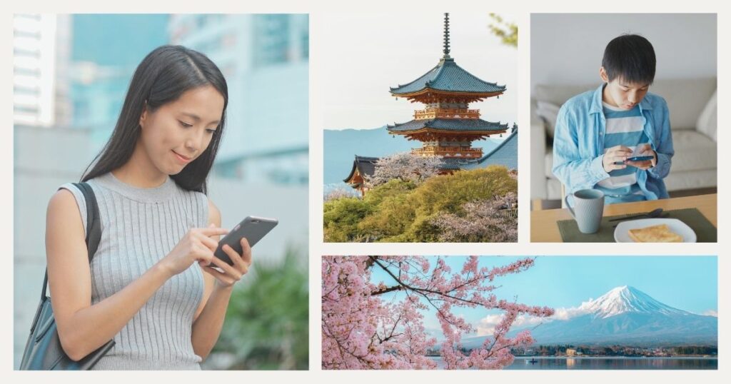 personas navegando en internet en Japon