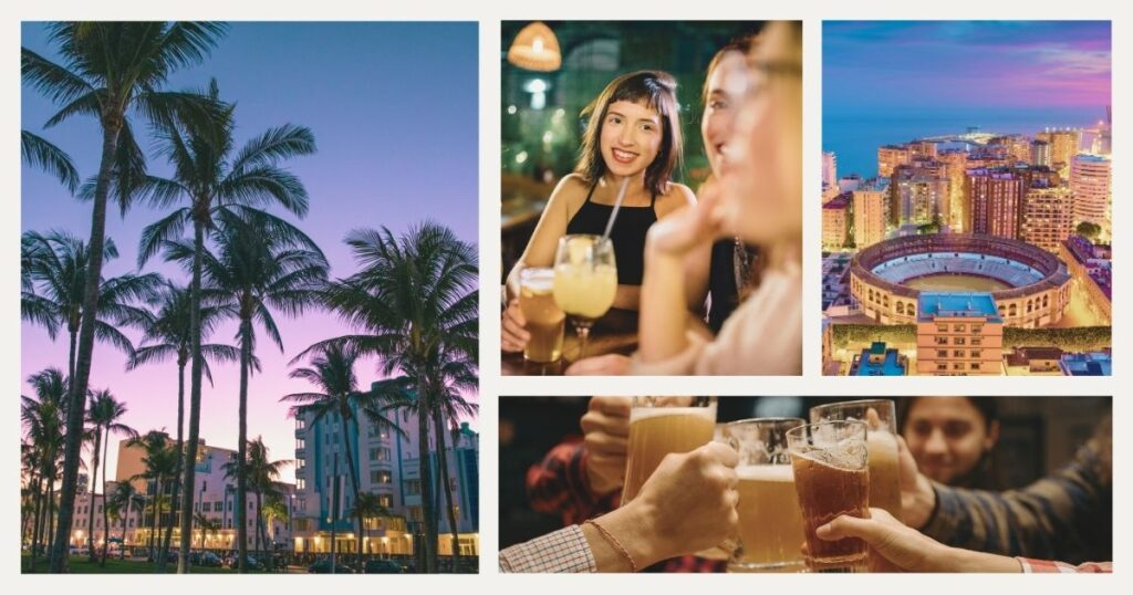 digital nomad people enjoying nightlife in Malaga