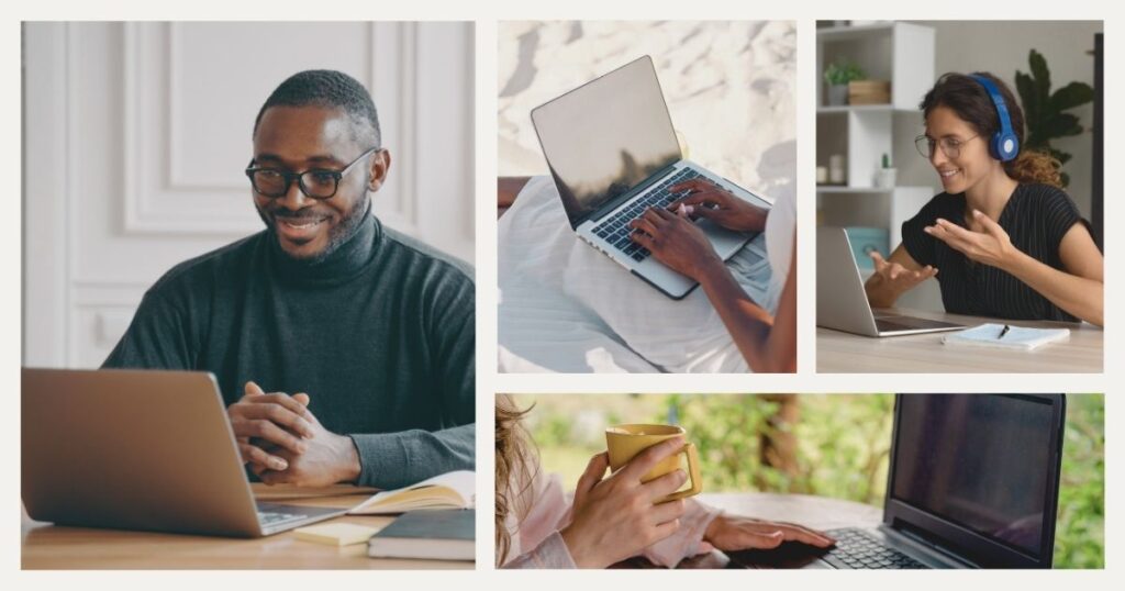 personas nomadas digitales trabajando remoto