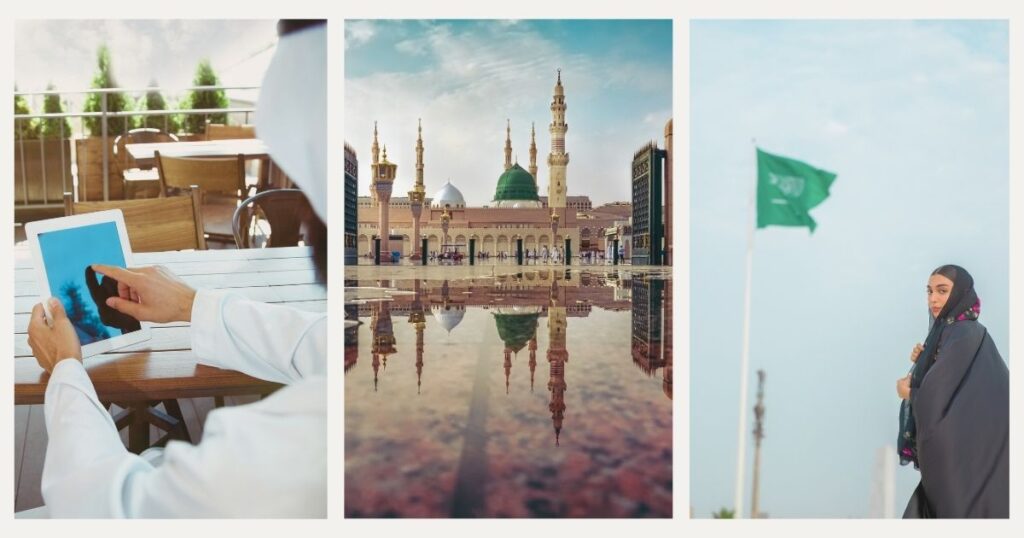 mujer turista en Arabia Saudi