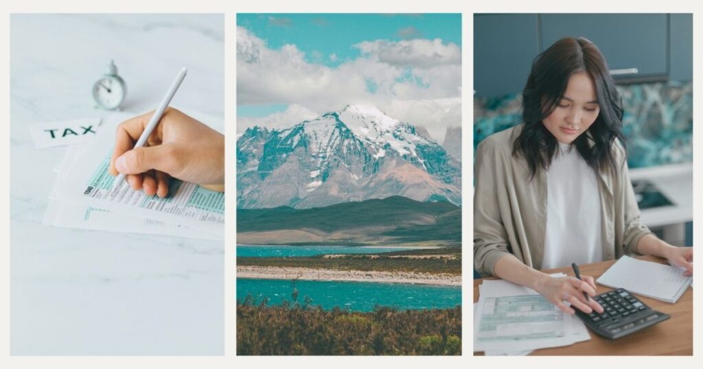 mujer joven calculando los impuestos en Chile para extranjeros